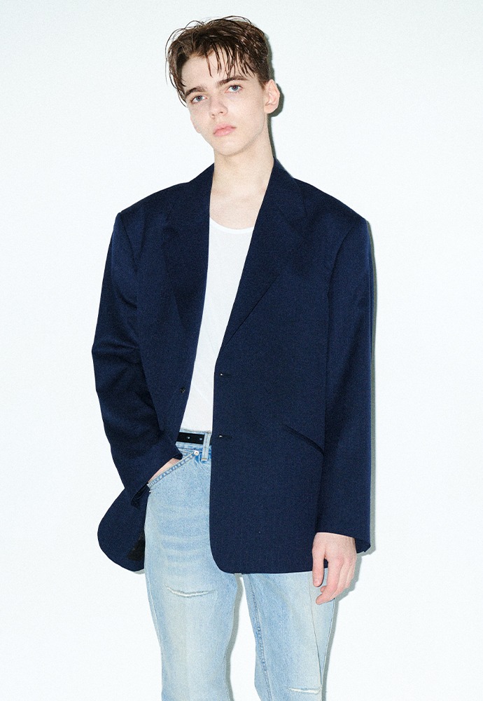 Relaxed-fit Tailored Blazer_ Navy Stripe