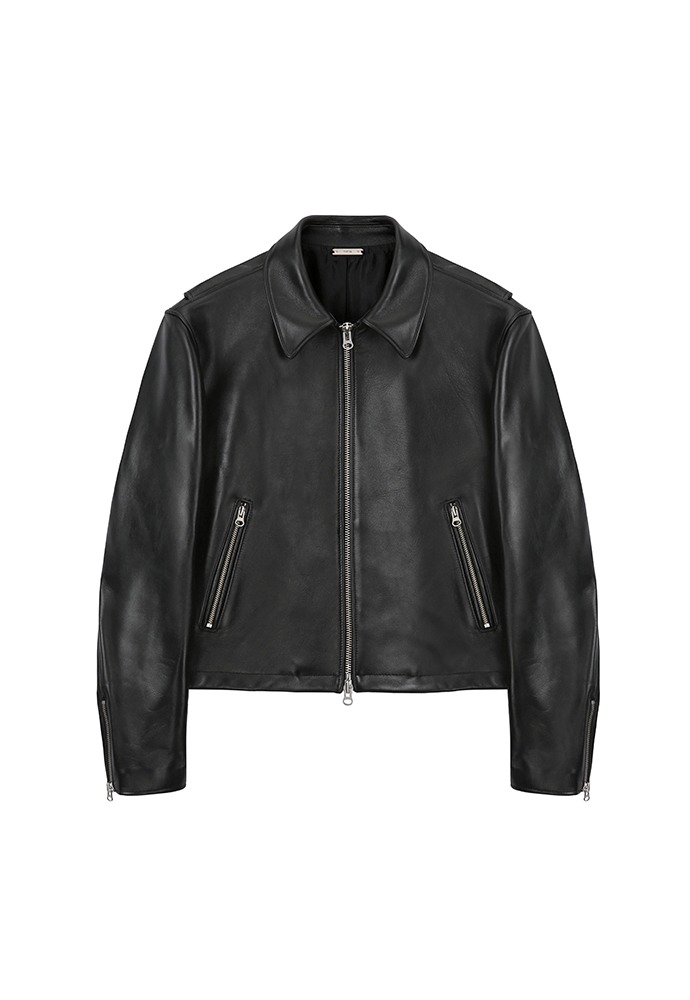 Calf Leather Zip Blouson Jacket