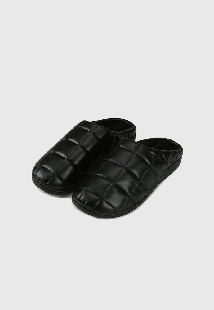 SUBU X Tonywack Quilted Leather Down Sandal_ Black